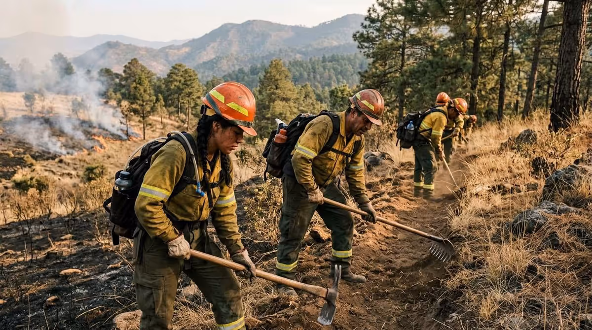 Brigada en operación forestal