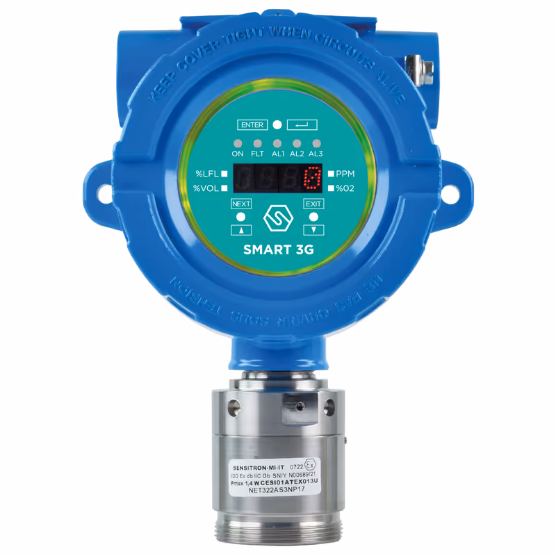 Detector de gases tóxicos Sensitron SMART3G-D2: NH3, CO, H2S