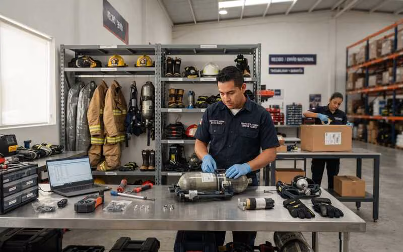 Entrega coordinada de equipo para bomberos por lotes en México