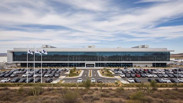 Fachada principal de BMW Group Planta San Luis Potosí en Villa de Reyes — BMW Group Planta San Luis Potosí