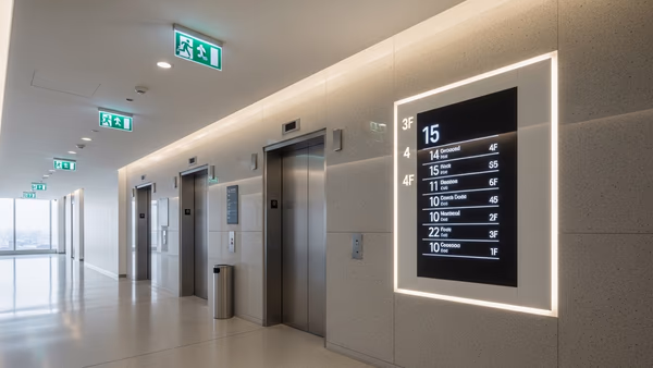 Señalización de emergencia en Torre BBVA Ciudad de México, Ciudad de México — Torre BBVA Ciudad de México